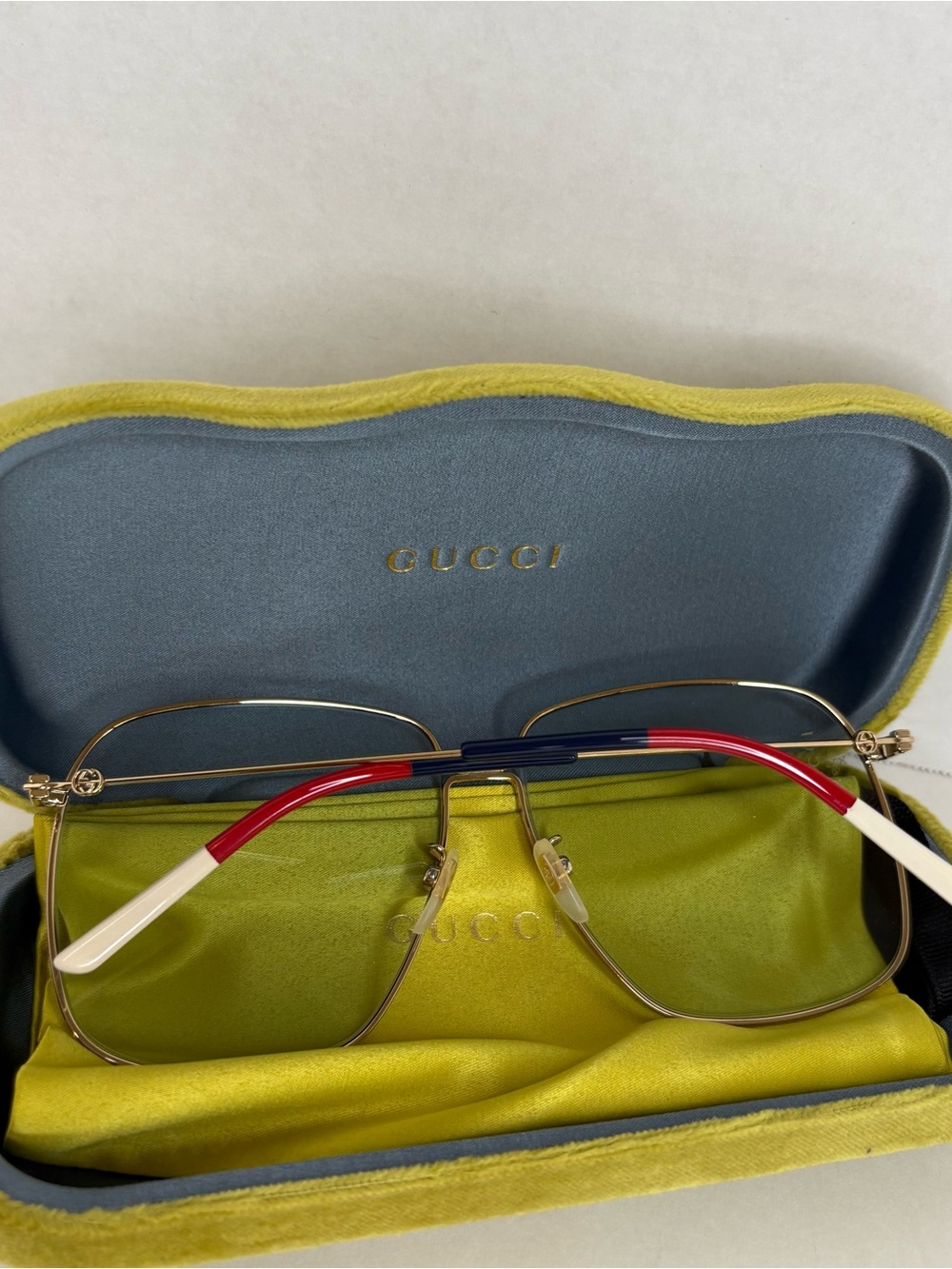 Gucci Gold Square Sunglasses - Picture 2 of 3